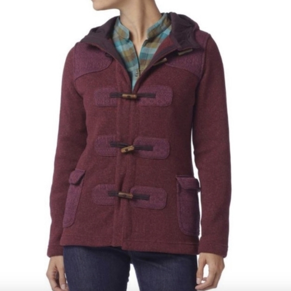 Patagonia Better Sweater Icelandic Coat Size XS Hooded Long Line in Oxblood Red - Picture 1 of 14